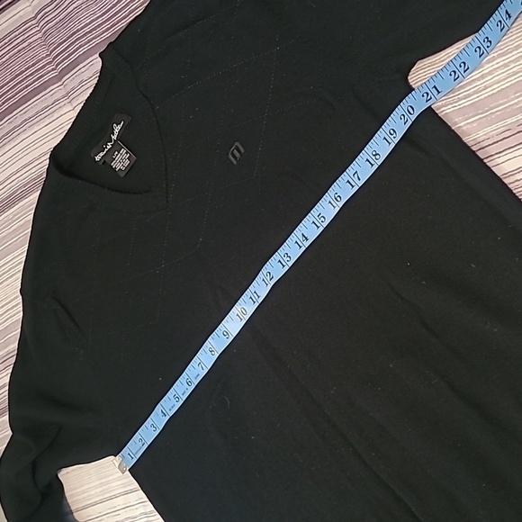 Travis Matthew Merino Wool V-neck Long Sleeves Black Sweater Men's L Casual Fall - Picture 12 of 14